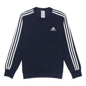 Толстовка adidas Casual Sports Round Neck Stripe Pullover Dark Blue, синий