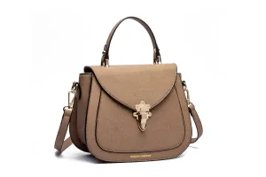 Сумка через плечо COLLEZIONE ALESSANDRO "Одесса" с прикрепленным карманом, коричневый