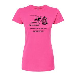 Футболка Juniors' Monopoly Get Out Of Jail свободного кроя Licensed Character, розовый