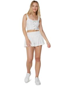 Корсетный топ из хлопка с перфорацией, цвет ореховый, для подростков Roxy, Snow White Solid