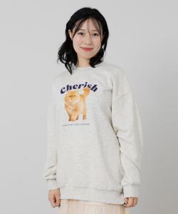 Толстовка из флиса с принтом (для взрослых) Chil2, цвет C Cat/Oatmeal