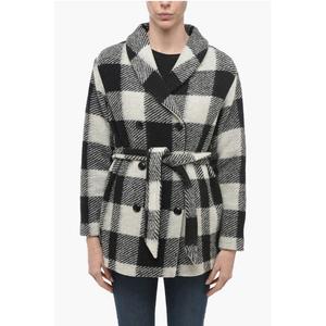 АРХИВ Двубортное пальто в клетку Woolrich, Black and White