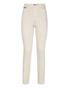 Джинсовые джеггинсы с супер высокой талией Iconic Plein PHILIPP PLEIN, цвет beige twist