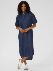 Джинсовое платье-рубашка Luise с короткими рукавами миди KAFFE, Dark Blue