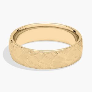 Полированное обручальное кольцо с мозаикой из 18-каратного желтого золота (6 мм) Blue Nile