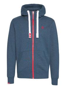 Толстовка с капюшоном на молнии !Solid Benn, темно-синий