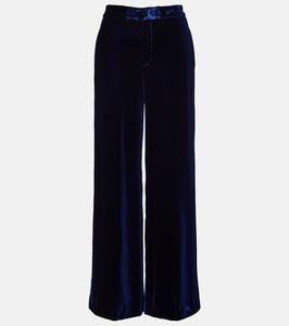 Бархатные брюки клёш Etro, Navy Blue