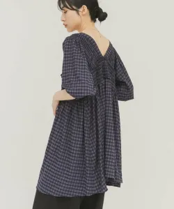 Мини-платье в клетку с двусторонней сборкой Kbf, цвет Other Blues