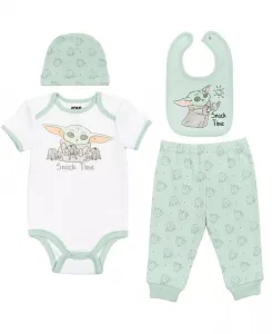 Детский набор для мальчиков Star Wars Mandalorian Yoda: боди, штанишки, слюнявчик и шапочка Starwars, мультиколор