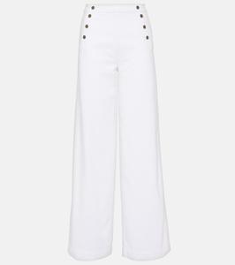 Широкие брюки с высокой талией Frame, белый