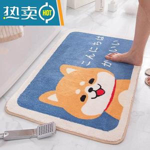 Budis Ковер 40х60 см из искусственной шерсти с мишками для ванной комнаты, спальни или прихожей, впитывающий, нескользящий