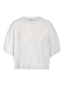 Noisy may Вязаный топ светло-серого меланжевого цвета