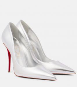 Туфли-лодочки Miss Z 100 из металлизированной кожи Christian Louboutin, Silver/Lin Silver