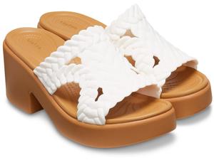 Туфли Crocs Brooklyn Woven Slide Heels, Chalk Woven