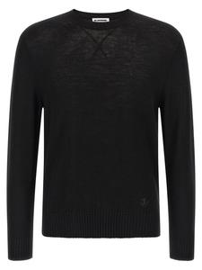 Свитер с вышитым логотипом JIL SANDER, черный