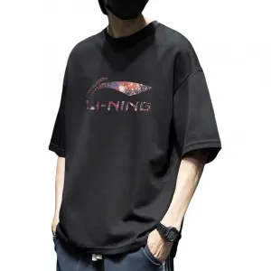Li-Ning T Shirts Unisex Crew Neck Moderate Straight Fit, comes with li-ning socks 1 pack
