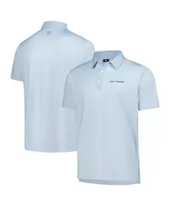 Мужская светло-голубая поло The Players Prodry в клетку из пике FootJoy