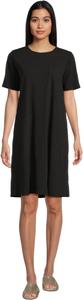 Платье Eileen Fisher Organic Cotton Slubby Jersey Crew Neck T-Shirt Dress, Black