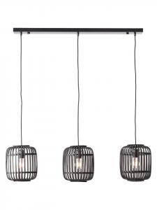 Подвесной светильник Woodrow, 3 лампы, 125x105x21,5 см, темное дерево/черный Brilliant