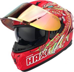 Шлем HAX Obsidian Pro с двойным козырьком, красный