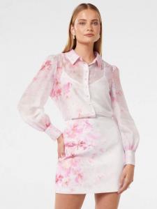 Блусом плиссированная мини-юбка трапеция Forever New, Pink/Multi