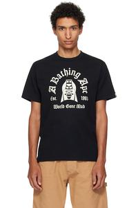 Футболка с принтом "Mad General College" Bape, черный