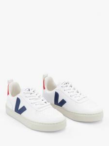 Детские кроссовки V-10 со шнуровкой VEJA, White/Cobalt