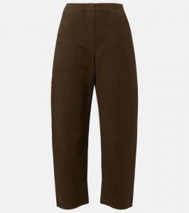 Штаны чинос с высокой талией и прямыми штанинами Chloe из хлопкового полотна Leset, Olive