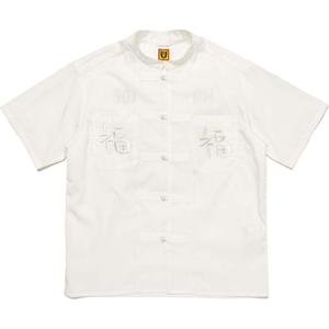 Футболка с вышитым логотипом и воротником-стойкой HUMAN MADE, белая