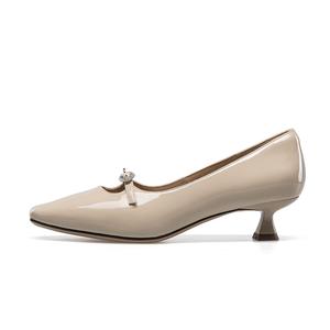 KANGNAI Женские туфли на конусном каблуке абрикос, цвет Apricot