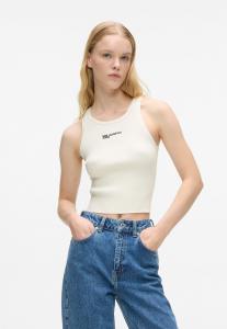 Топ Karl Lagerfeld Jeans TANK, Pristine/Off-White
