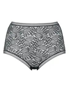 Кружевные трусы-брифы с завышенной талией Eres, черный