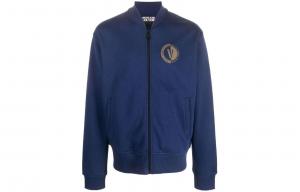 VERSACE JEANS COUTURE Бомбер из хлопка с принтом логотипа, Blue