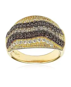 Кольцо Suzy Levian из стерлингового серебра с многорядными коричневыми фианитами Suzy Levian New York, brown