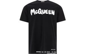 Футболка из хлопка с логотипом Alexander McQueen, черный
