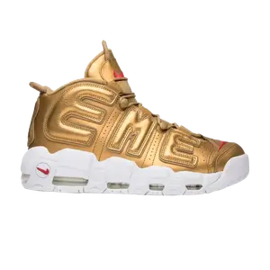 Кроссовки Nike Supreme x Air More Uptempo 'Metallic Gold' Sample, золотой