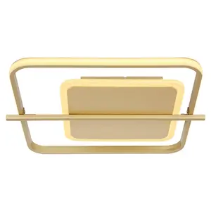 Потолочный светильник LED REBALL LED-модуль 1 шт. Теплый белый Потолочная лампа/ДxШxВ: 400x360x50 мм/Гостиная/Спальня/современный Globo Lighting, золотой