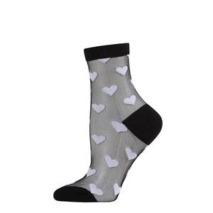 Женские носки-гольф hearts mono fine net полупрозрачный Memoi, Black White