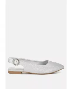 Giora Glitter Slingback Туфли на плоской подошве женские босоножки London Rag, серебро