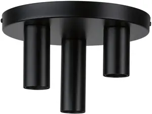 Потолочный светильник Paulmann "Skogen", 3 лампочки, лампа E27 | без лампочки, Е27 Ø 24 см, Высота: 14,5 см, черный