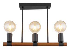 Потолочный светильник Globo, 49x6x35 см, коричневый/черный