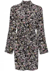 Шелковое платье-рубашка с принтом Zadig&Voltaire, черный