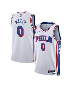 Мужская и женская майка Tyrese Maxey White Philadelphia 76ers Swingman — Association Edition Nike, белый