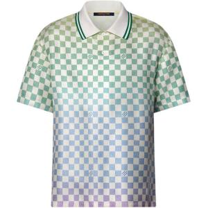 Шелковая поло с принтом Damier Gradient LOUIS VUITTON, мультиколор
