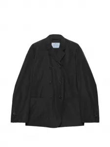 Двубортный пиджак Prada, черный