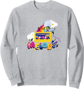 Толстовка с надписью Все дело в мелодии из мультфильма Тролли Trolls, серый