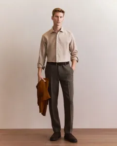 Мужская спортивная рубашка из фланели с длинным рукавом Emidio Tucci, бежевый