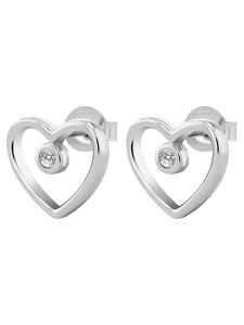 Adeliás Женские серьги - серьги-гвоздики в форме сердца из серебра 925 пробы