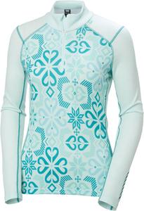 Helly-Hansen Женская базовая футболка LIFA Merino Midweight Graphic с полузастежкой-молнией Helly Hansen, 562 Icicle Nordic Rose Aop