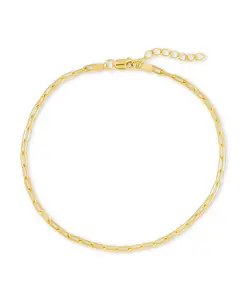 Изящный браслет-цепочка из стерлингового серебра в виде скрепки Sterling Forever, gold